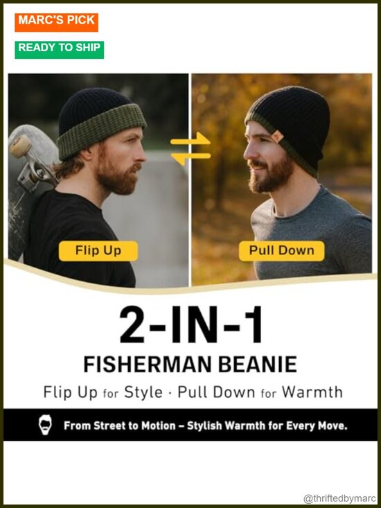 80% Merino Wool Waffle Fisherman Beanie for Men Women main image 4